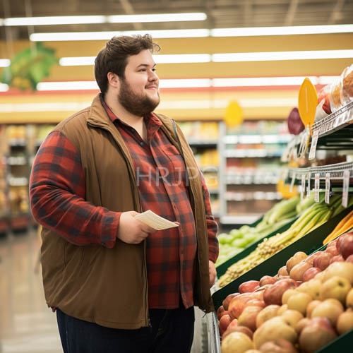 man in crisp light amidst rustic textures and seasonal produce