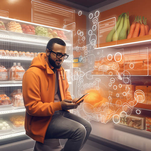men focus intently on tasks in modern marketplaces under store lighting