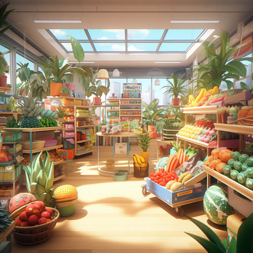 grocery aisle harvest bountiful natures organic textures filtered gilded light