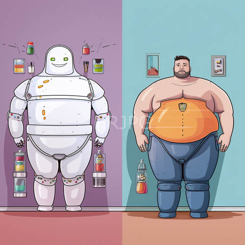 robotic subjects constructed with sleek white chassis feature arrays of amber buttons across chests in partitioned spaces