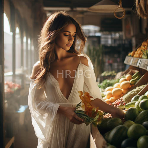 marketplace vendors embody morning radiance amidst openair produce stalls