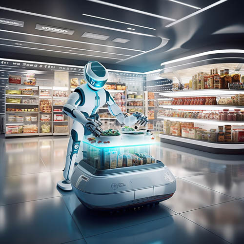 modern retail spaces showcase evolved automation in illuminated corridors of commerce