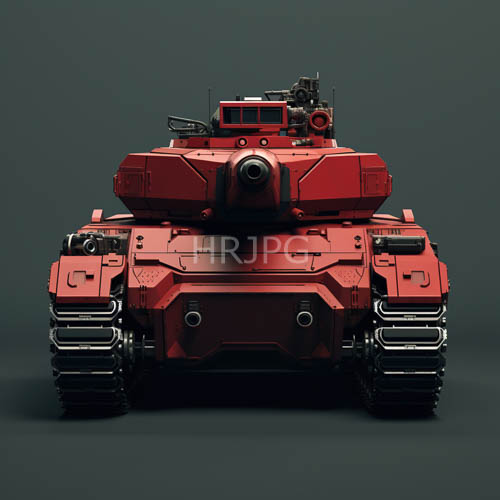 High Resolution: Mechanized Behemoth Dominates Frame with Crimson Armor and Charcoal Backdrop download. | HRJPG.com
