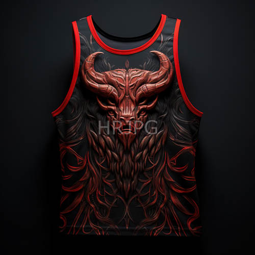 detailed demons face amidst twisted vines and black cotton