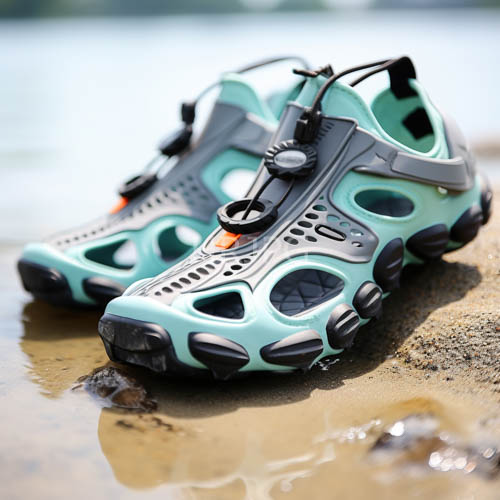 High Resolution: Technical Sneakers Mesh Weaves Catch Intense Afternoon Glare Coastal Tide Line download. | HRJPG.com