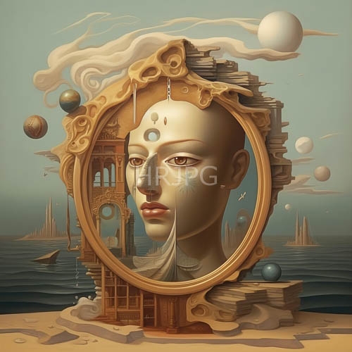 ornate mirrors and precarious literature define surreal oceanic landscapes