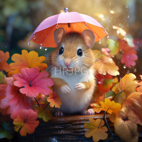 High Resolution: Autumn Light Filters Through Canopy Illuminating Tiny Hamsters Velvety Fur in Woodland download. | HRJPG.com