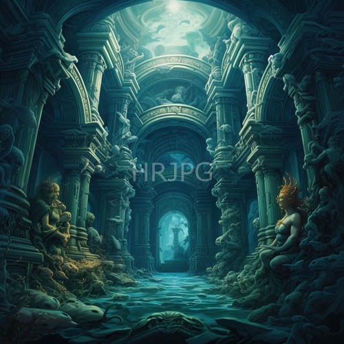 mosscovered ruins of forgotten sanctuary undergoes luminous teal light reclamation