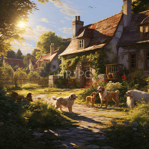 rustic charm of quintessential rural retreat unfolds amidst lush verdant foliage