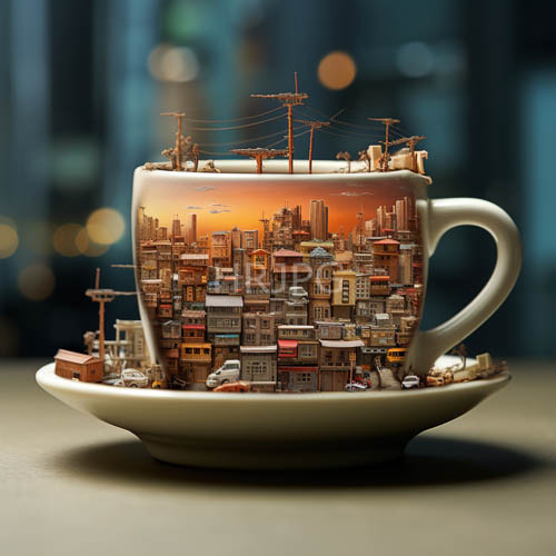 ceramic urban metropolis ensemble with delicate threedimensional structures
