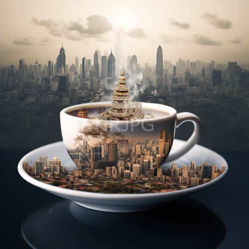 city centric cartography transformed teacup meets eiffel tower replica in elegant miniature composition