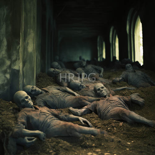 High Resolution: Suspended Animation in Rigid Rows across Packed Subterranean Sanctuary download. | HRJPG.com