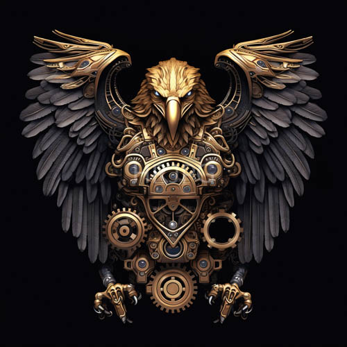 lever operated avian form displays juxtaposition of metallurgy and organic flight