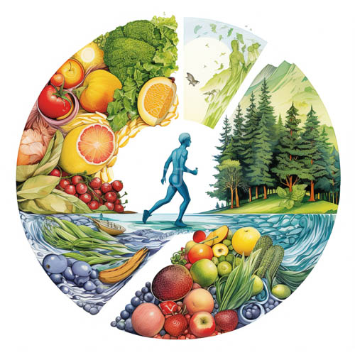 silhouettes carve through tapestries of organic abundance on canvas