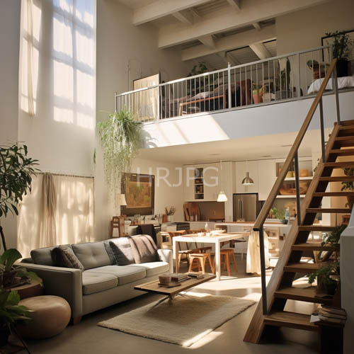 residential residence fades into ethereal morning hues through towering panes of light