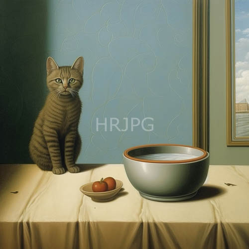 High Resolution: Undisturbed Feline Formations Emerge on Beige Drapery Under Filtered Natural Light download. | HRJPG.com