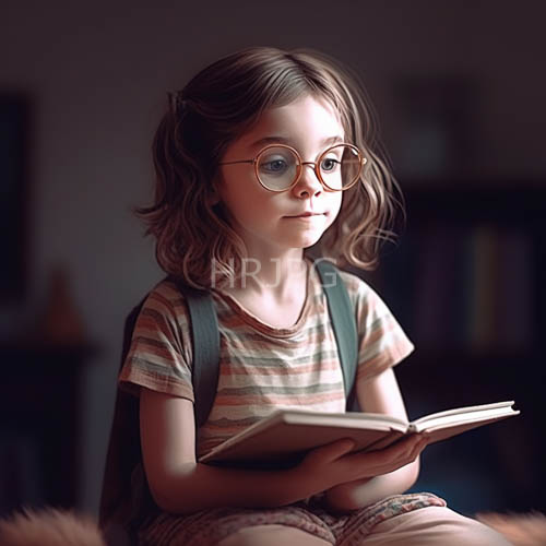 High Resolution: Faintly diffused light illuminates ripples of light brown hair framing a thoughtful young face focused on narrative download. | HRJPG.com