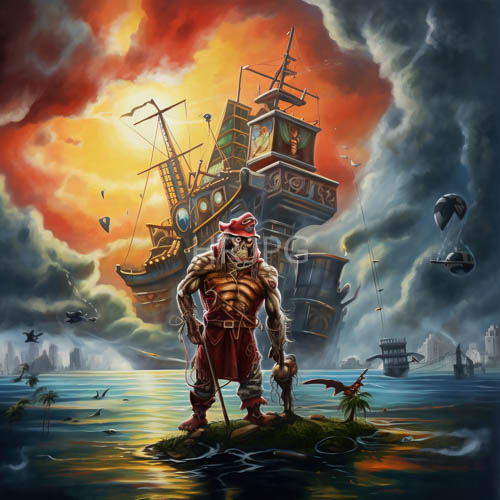 High Resolution: Brinecrusted rocks anchor a formidable buccaneer amidst tempestuous seascape download. | HRJPG.com