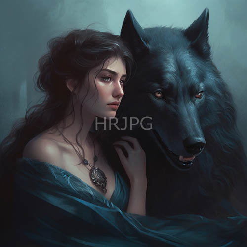 High Resolution: Chimerical Figure Dressed in Teal Garment Amidst Atmospheric Tones and Shadow download. | HRJPG.com