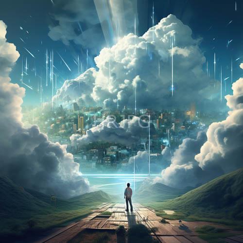 battered pavement contrasts solitary figures pristine garments against urban infrastructure decay and cumulus clouds