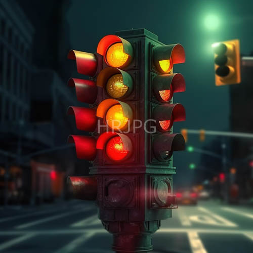 municipal expanse illuminated by midnight traffic signals saturating city atmosphere