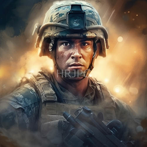 battlehardened soldier emerges from smoke amidst tactical preparation