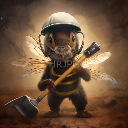 High Resolution: Hyperrealistic craftsmanship defines an anthropomorphic bees expressive character download. | HRJPG.com