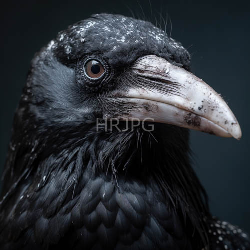 obsidian plumage unfolds amidst voids inky shimmering depths of feathered armor