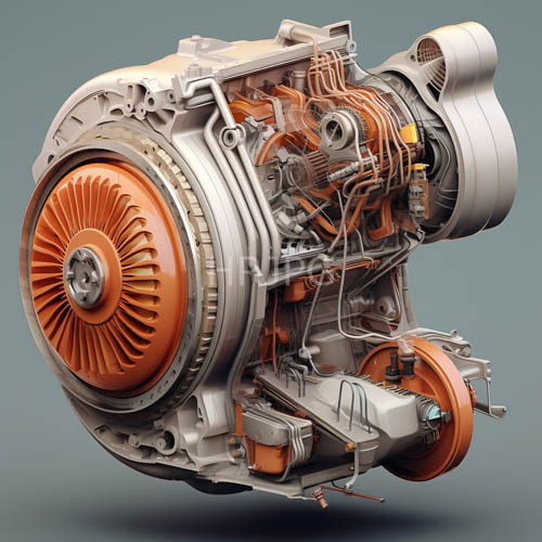 complex engine architecture features intricate machinery and hightech cabling