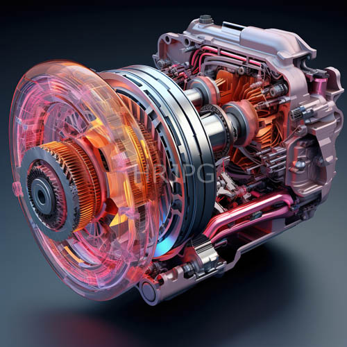 vividly lit amber gears rotate with kinetic intensity in clear encasements