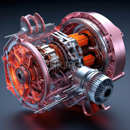 High Resolution: Highangle perspectives of internal combustion engine emerging from cavernous dark gradient background download. | HRJPG.com