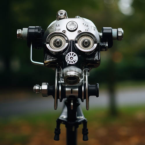 clockwork headpieces showcase silvergray metallic textures with abrasions and polished highlights in glistening light