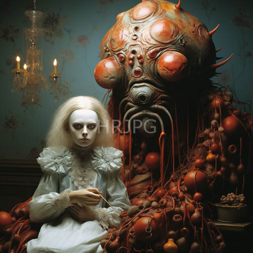 High Resolution: Cosmic Dread Confronts Luminous Elegance in Haunting Realm download. | HRJPG.com
