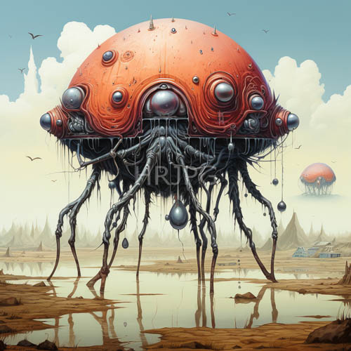 fierce redorange glow emanates from pulsating spherical entity dominating foreground