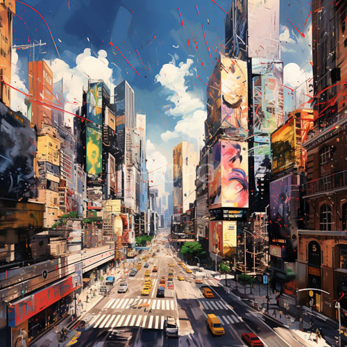 contemporary monoliths reflect crystalline glow of blue sky amidst scattered clouds