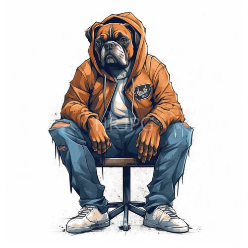 High Resolution: Of a Poised Bulldog in Minimalist Setting with StreetSmart Aesthetics download. | HRJPG.com