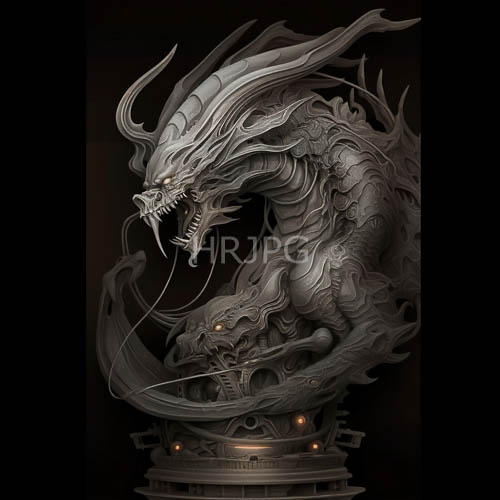 silver dragon commands attention through mesmerizing complexity of scales and unpredictable movement