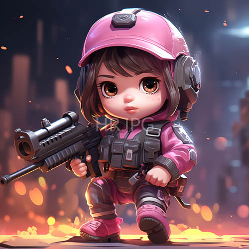 youthful charm meets tactical intensity in chibistyle protagonists poised stance within highstakes environment