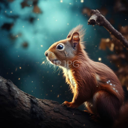 coated inhabitants with reddishbrown coats catch dancing sunshafts on weathered boughs amidst intricate forest textures and fine individual hairs