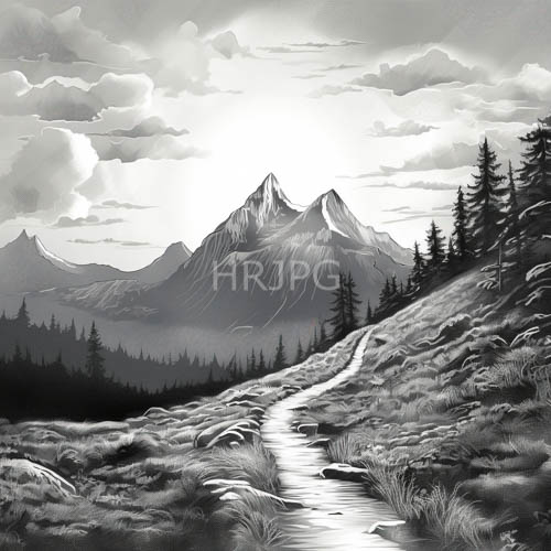 alpine vista ink work cuts through textured banks and wild grasses
