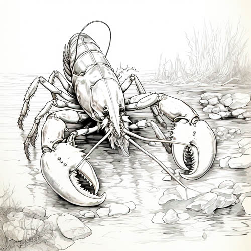 crustacean dominance on rocky maritime shoreline with jagged terrain