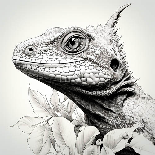 iguanas armored textures expose weathered plating across cervical regions