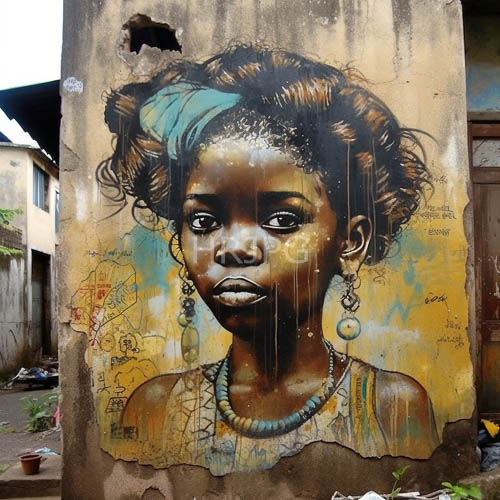 beige concrete canvas captures youthful dignity in urban mural