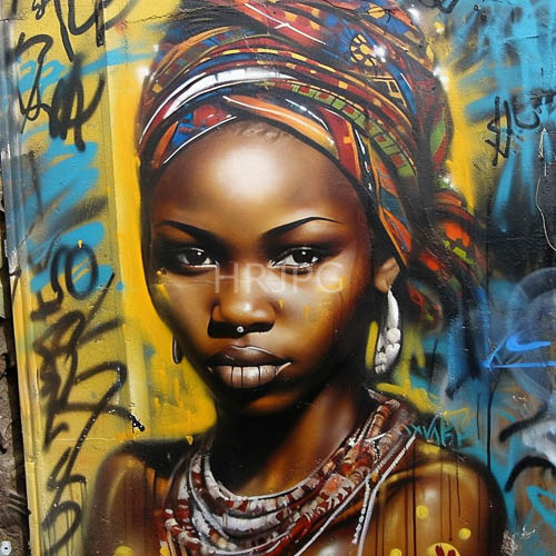 High Resolution: African Woman Anchors Composition with Magnetic Intensity in UrbanEthereal Space download. | HRJPG.com