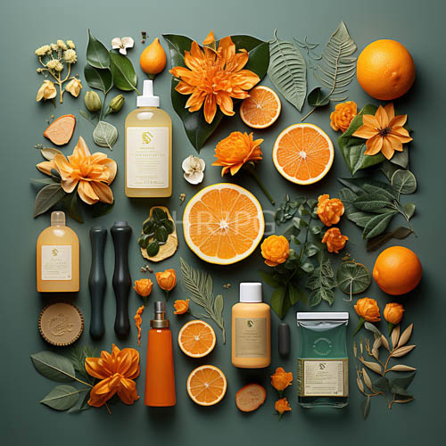 citrus fruits amidst lush greenery on weathered wooden crate