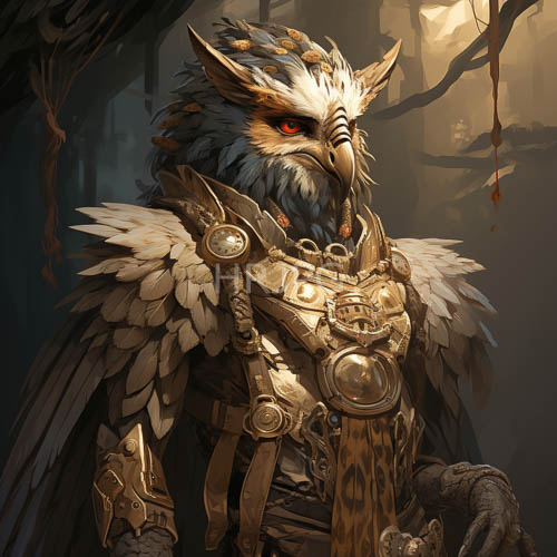 crimsoneyed avian sentinel amidst earthy forest depths and dappled canopy light