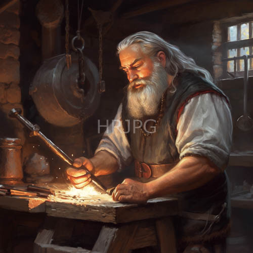 grizzled artisan transforms iron with decadeshoned skill and intense focus