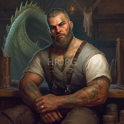battered timber walls anchor feral muscle and primal expression in dim sanctuary