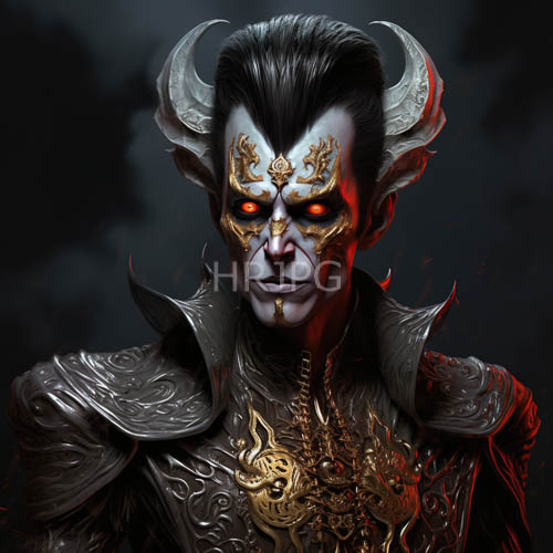 demonic entity commands attention with synthesis of ethereal paleness and razorsharp craftsmanship in dark fantasy
