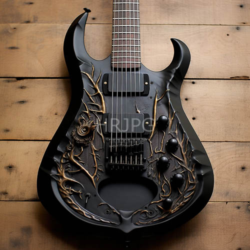 obsidian canvas bearing intricate gold leaf vine patterns under ambient light